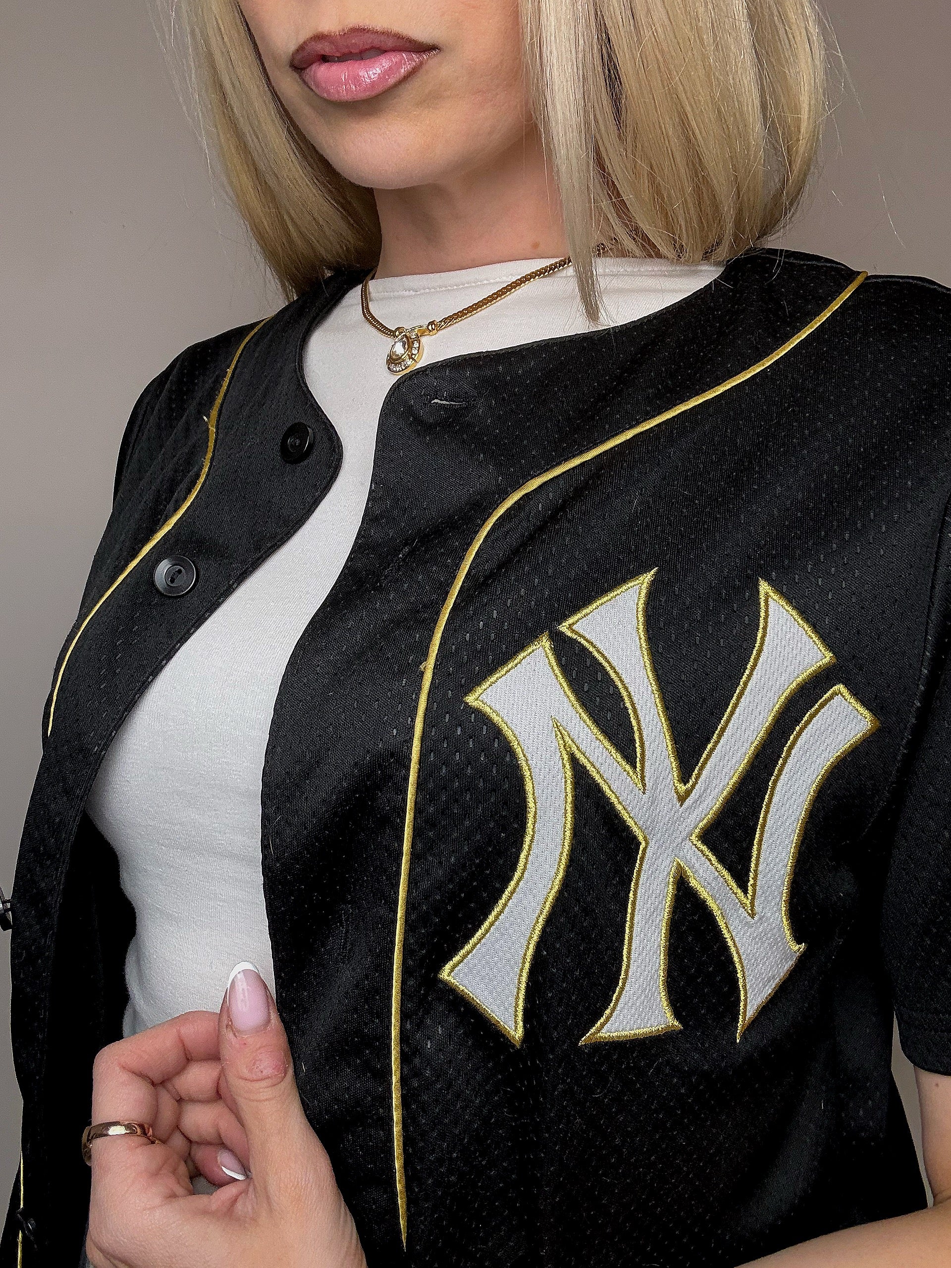 Vintage XL Schwarzes Baseballtrikot