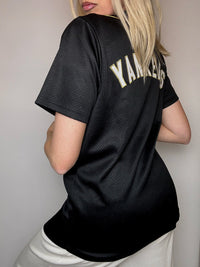 Vintage XL Schwarzes Baseballtrikot