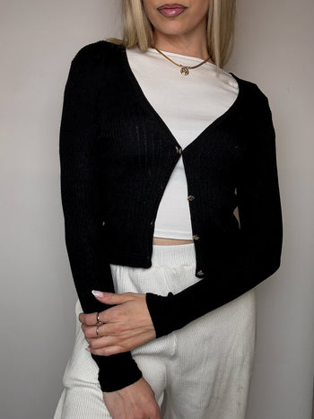 Petit cardigan noir XS/S vintage