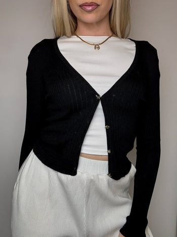 Petit cardigan noir XS/S vintage