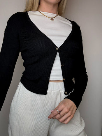 Petit cardigan noir XS/S vintage