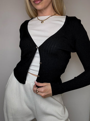 Petit cardigan noir XS/S vintage
