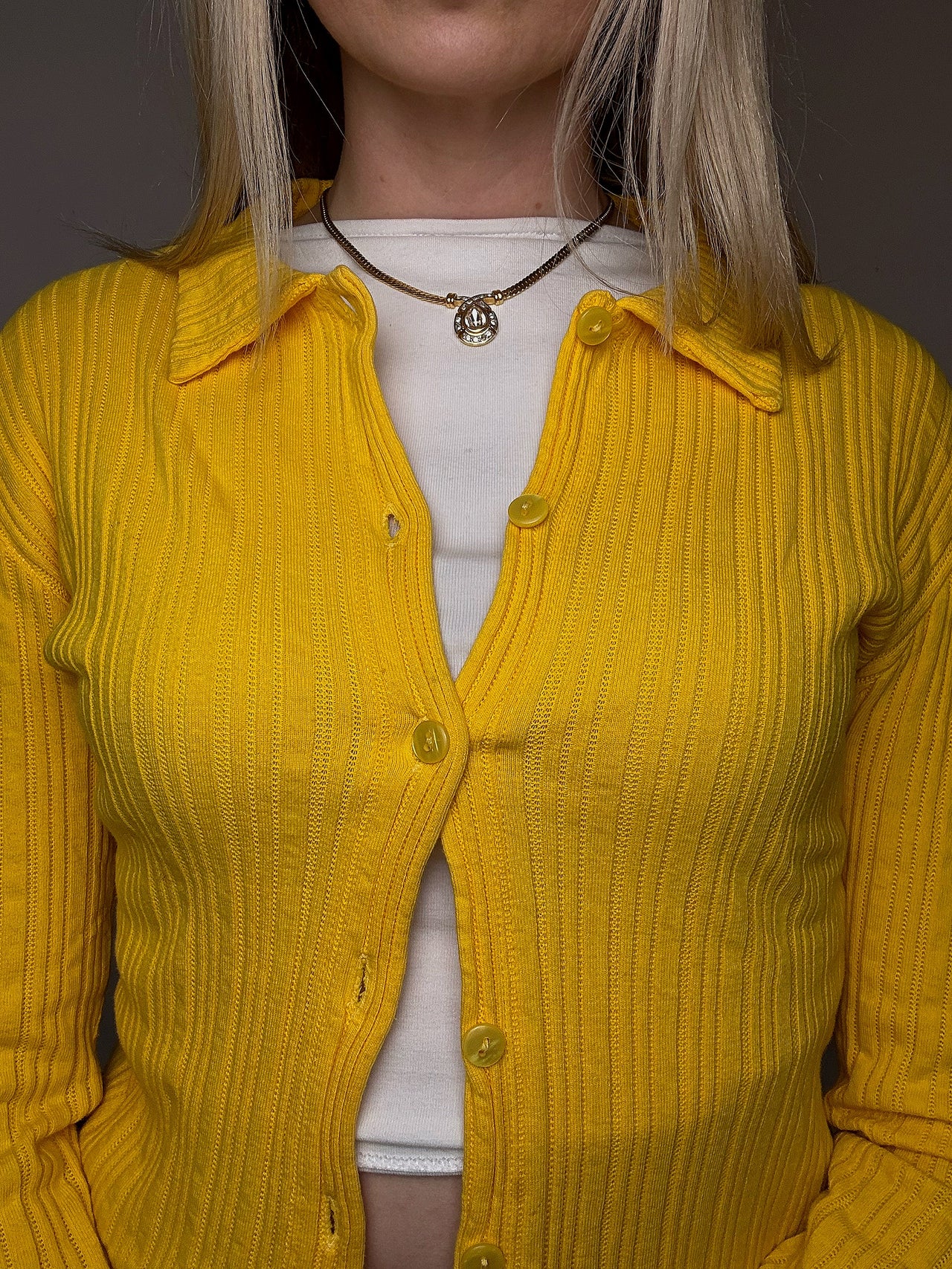 Petit cardigan jaune XS/S vintage