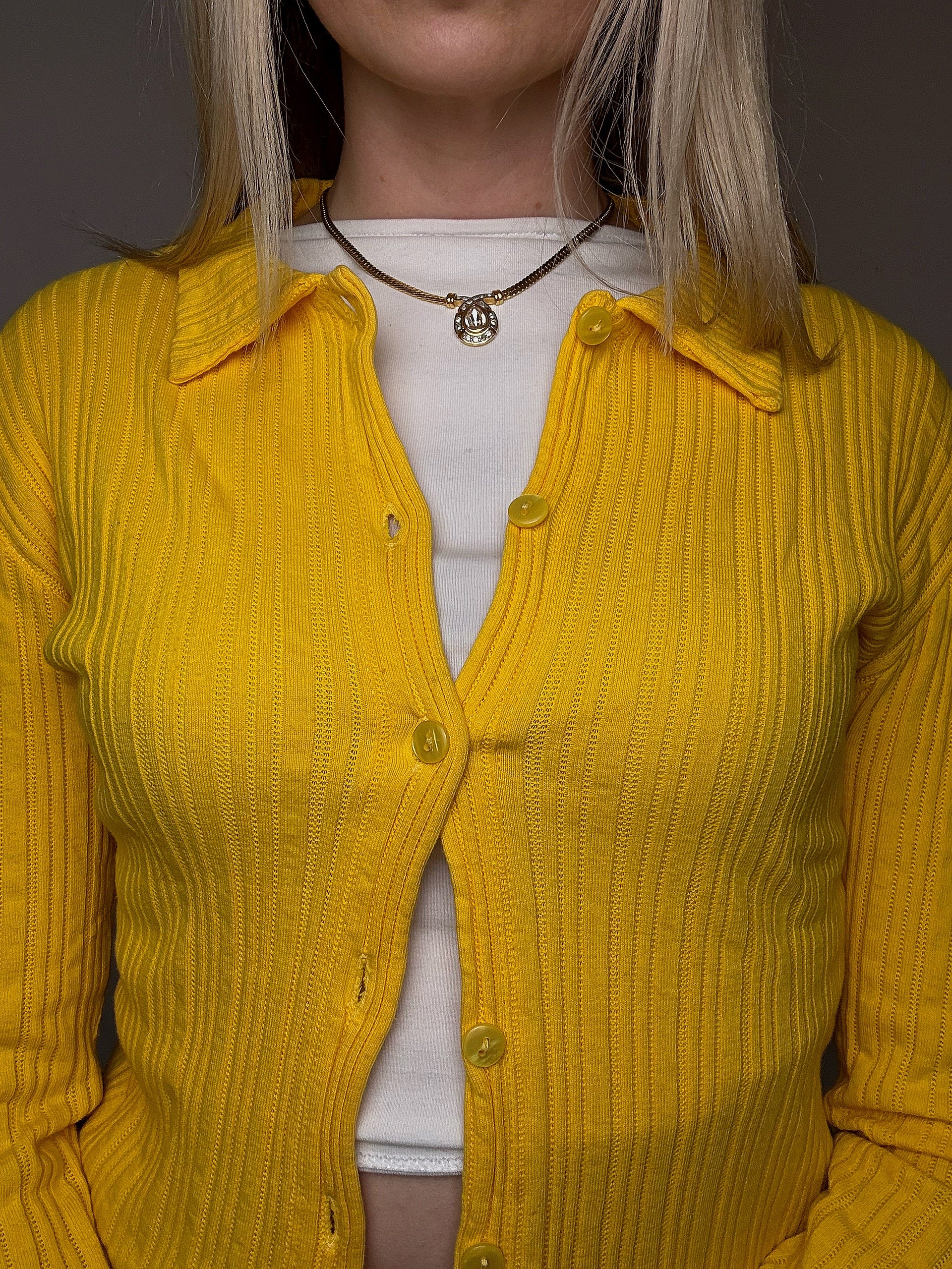 Petit cardigan jaune XS/S vintage