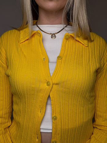 Petit cardigan jaune XS/S vintage