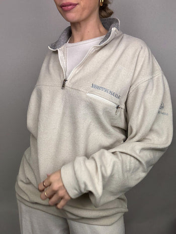 NORTH SAILS XL Vintage Cream Zip-Neck Fleece