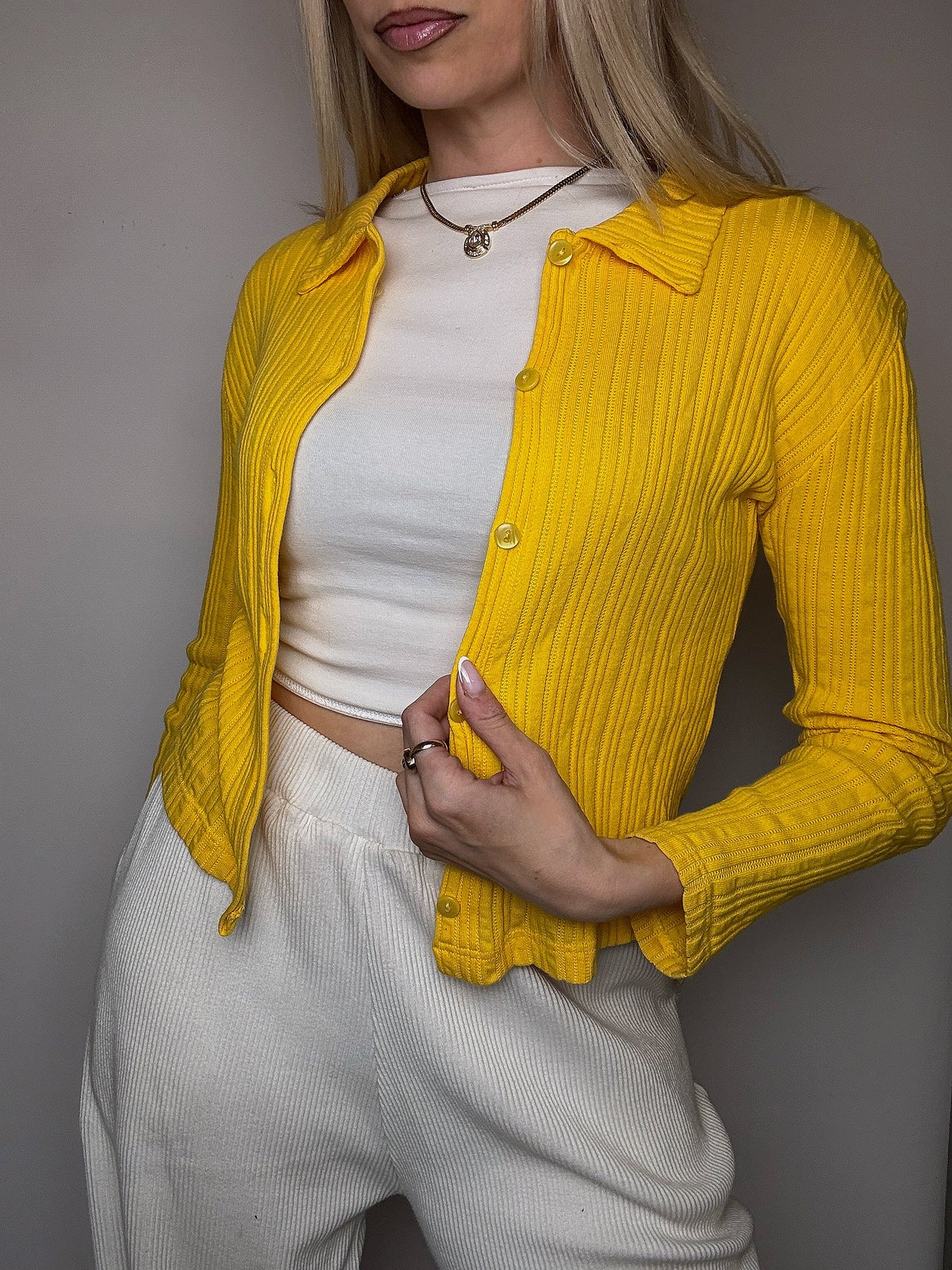 Petit cardigan jaune XS/S vintage