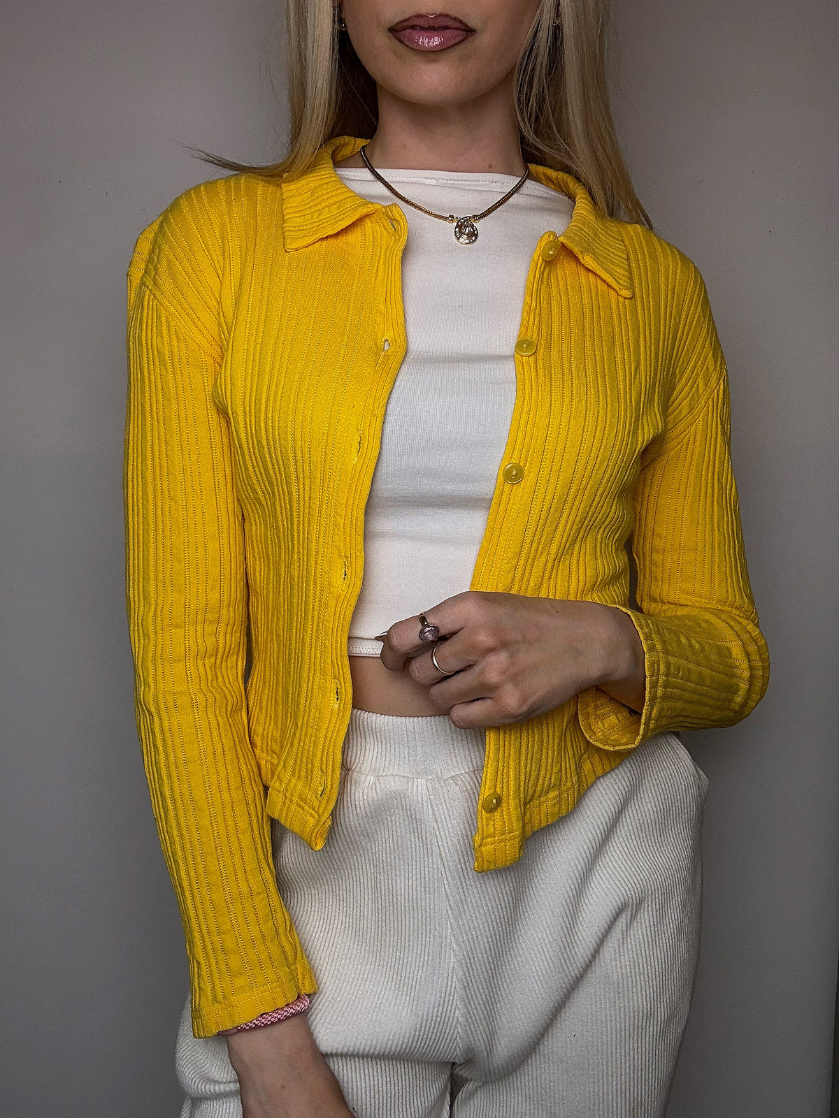 Petit cardigan jaune XS/S vintage