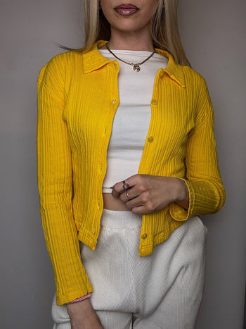 Petit cardigan jaune XS/S vintage