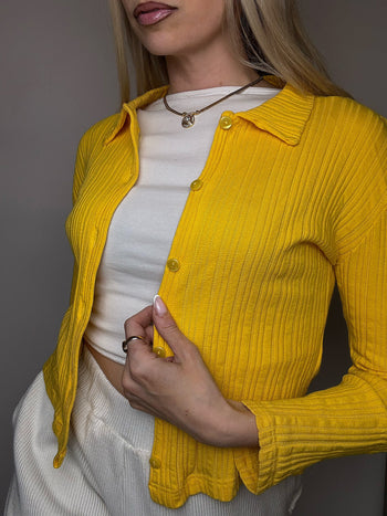 Petit cardigan jaune XS/S vintage