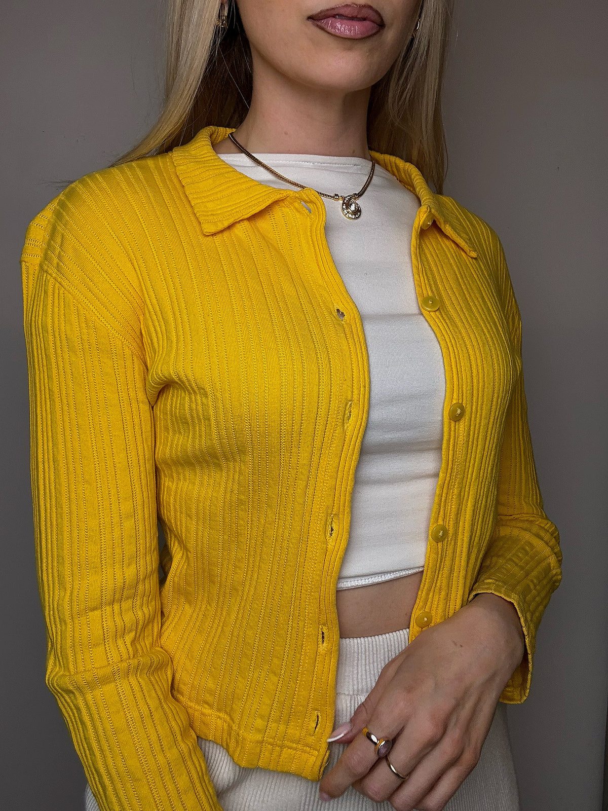 Petit cardigan jaune XS/S vintage
