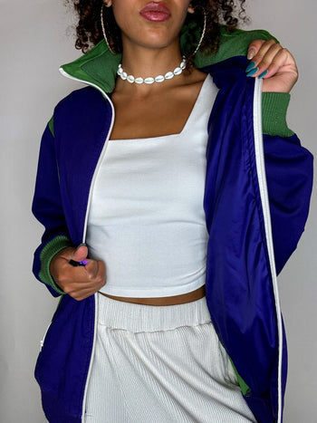 Jacket de sport violette ADIDAS M vintage