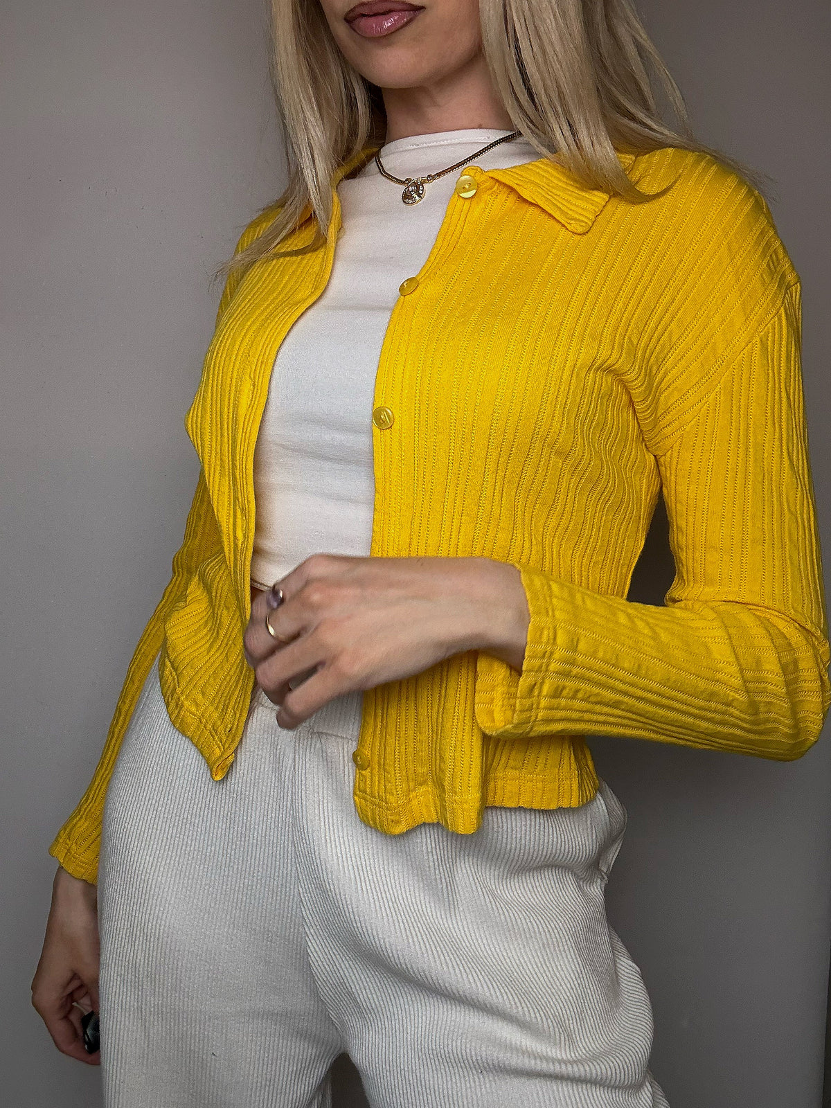 Petit cardigan jaune XS/S vintage