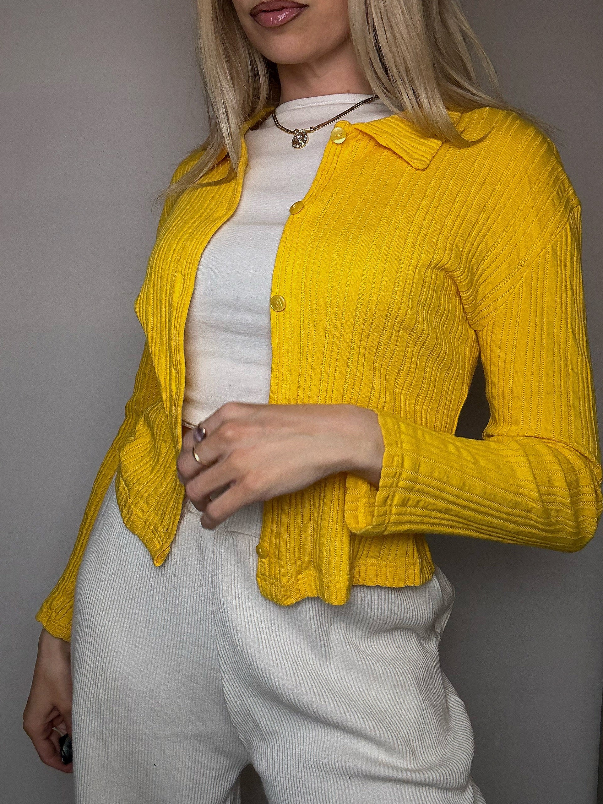 Petit cardigan jaune XS/S vintage