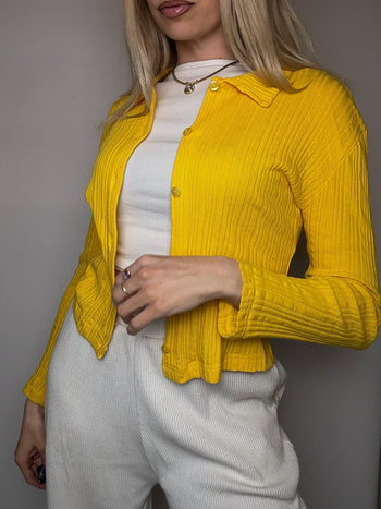 Petit cardigan jaune XS/S vintage