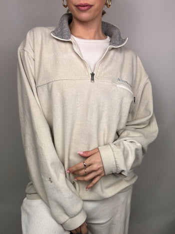 NORTH SAILS XL Vintage Cream Zip-Neck Fleece