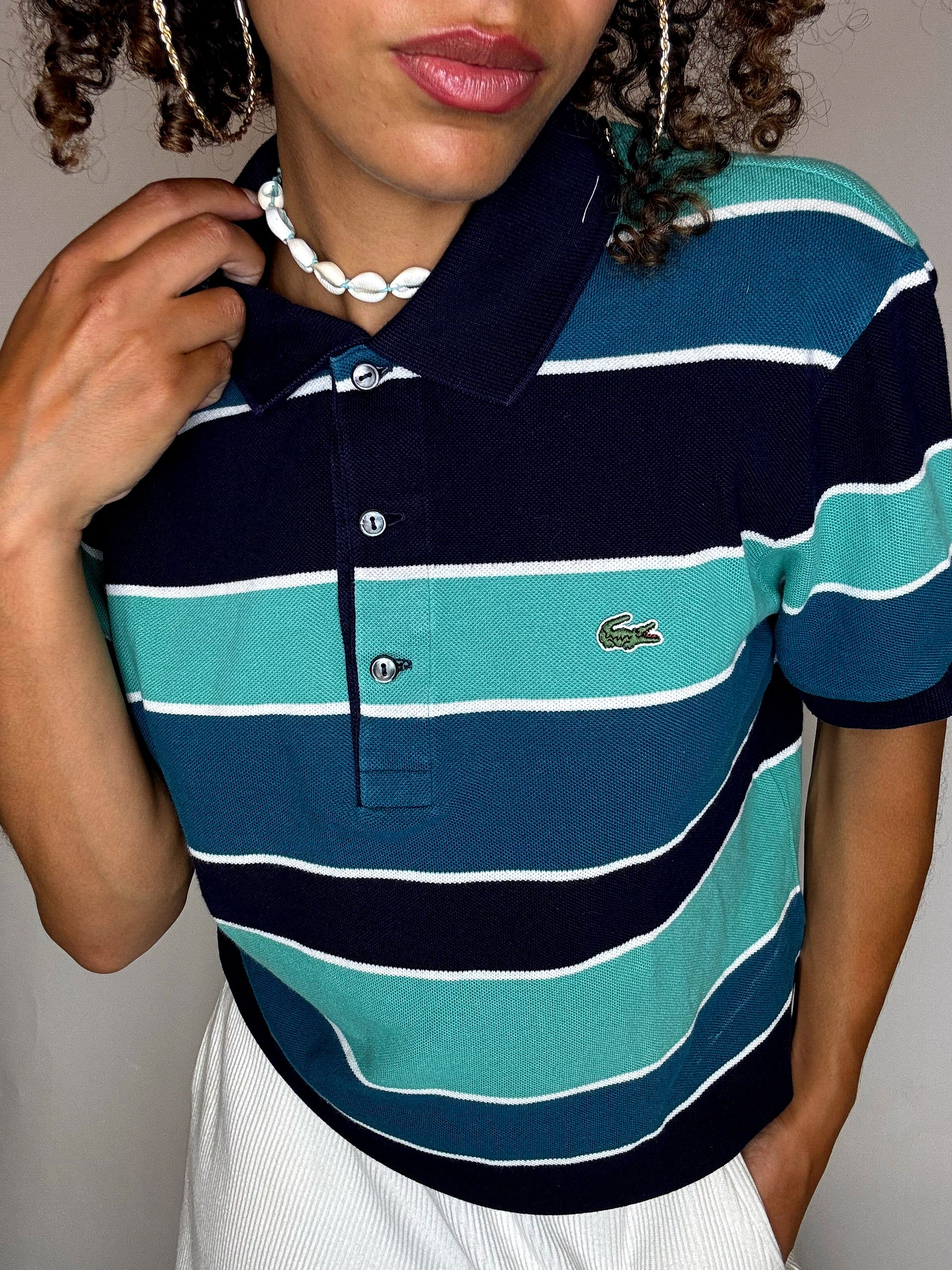 Polo rayé LACOSTE M vintage
