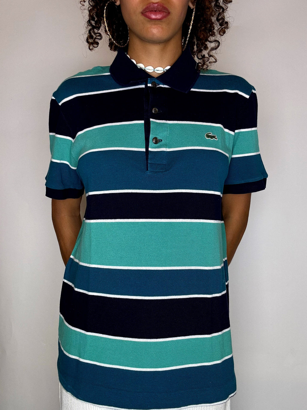 Polo rayé LACOSTE M vintage