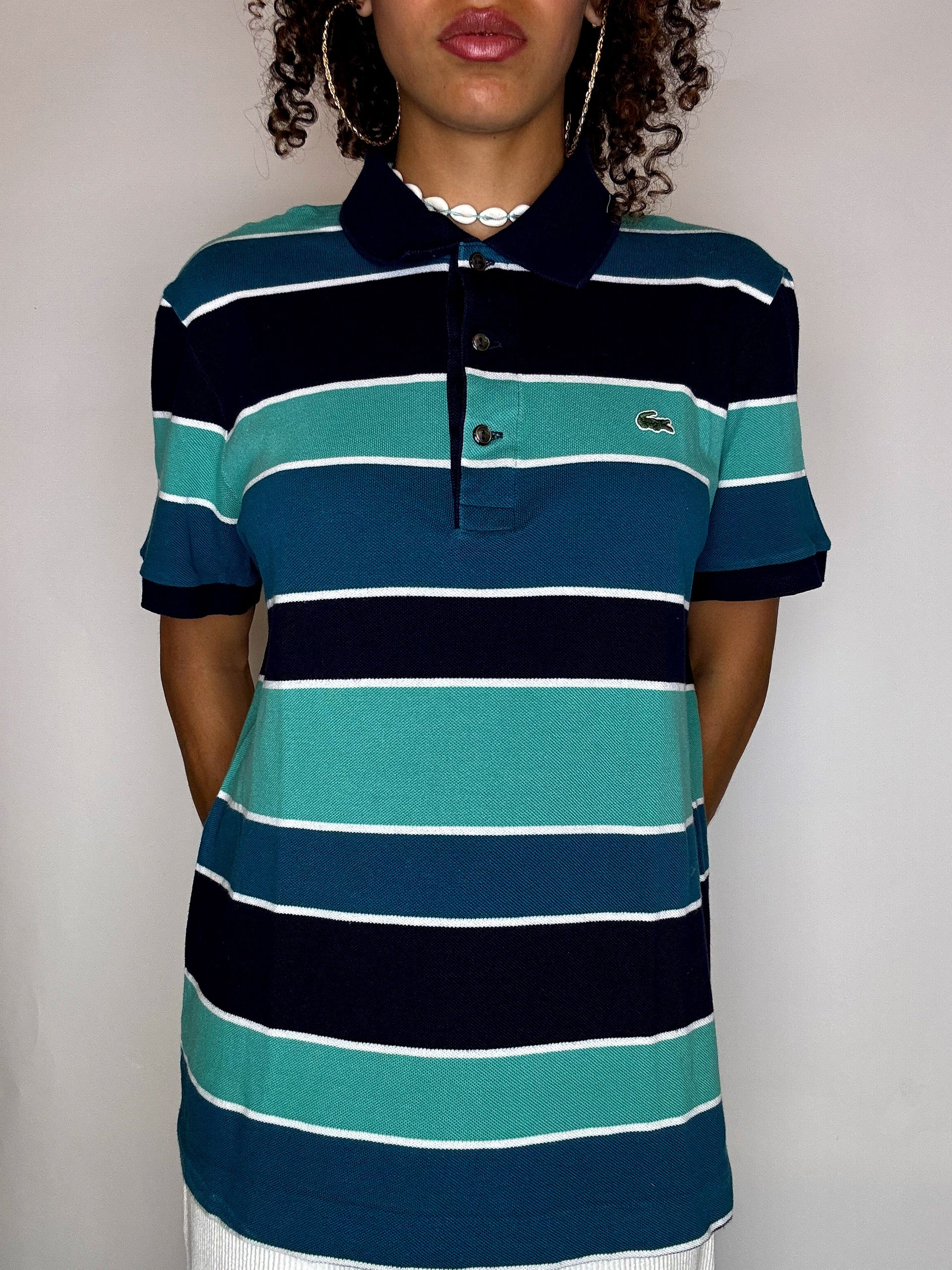 Polo rayé LACOSTE M vintage