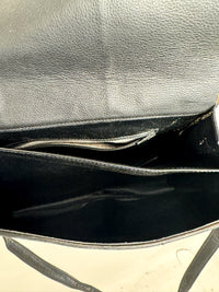 Sac en cuir noir à bandoulière effet python vintage