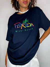Tee shirt brodé noir FLORIDA M vintage