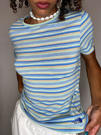 Tee shirt rayé bleu THE NORTH FACE S vintage