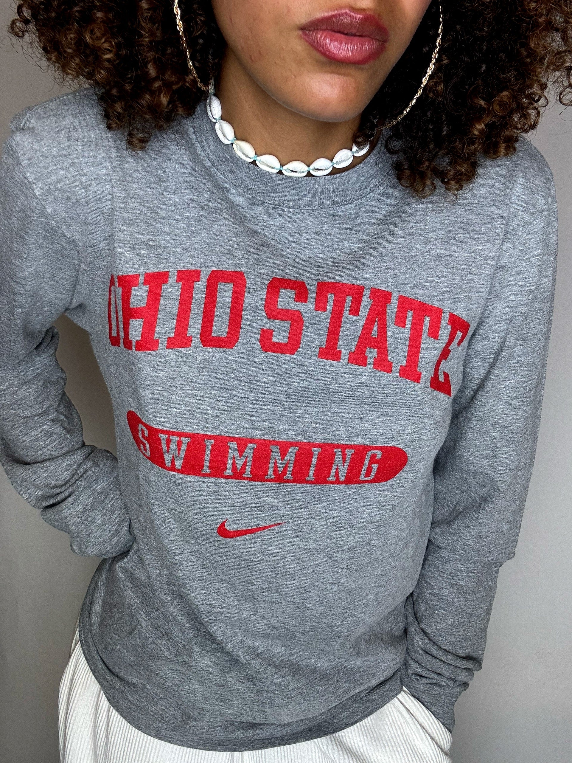 NIKE x OHIO STATES grey long-sleeved T-shirt XS vintage