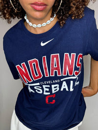 Tee shirt bleu NIKE x INDIAN BASEBALL M vintage