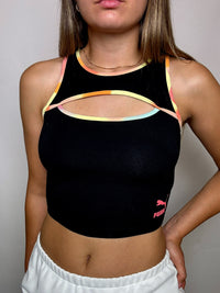PUMA Vintage schwarzes sportliches Crop-Top XS