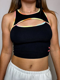 PUMA Vintage schwarzes sportliches Crop-Top XS
