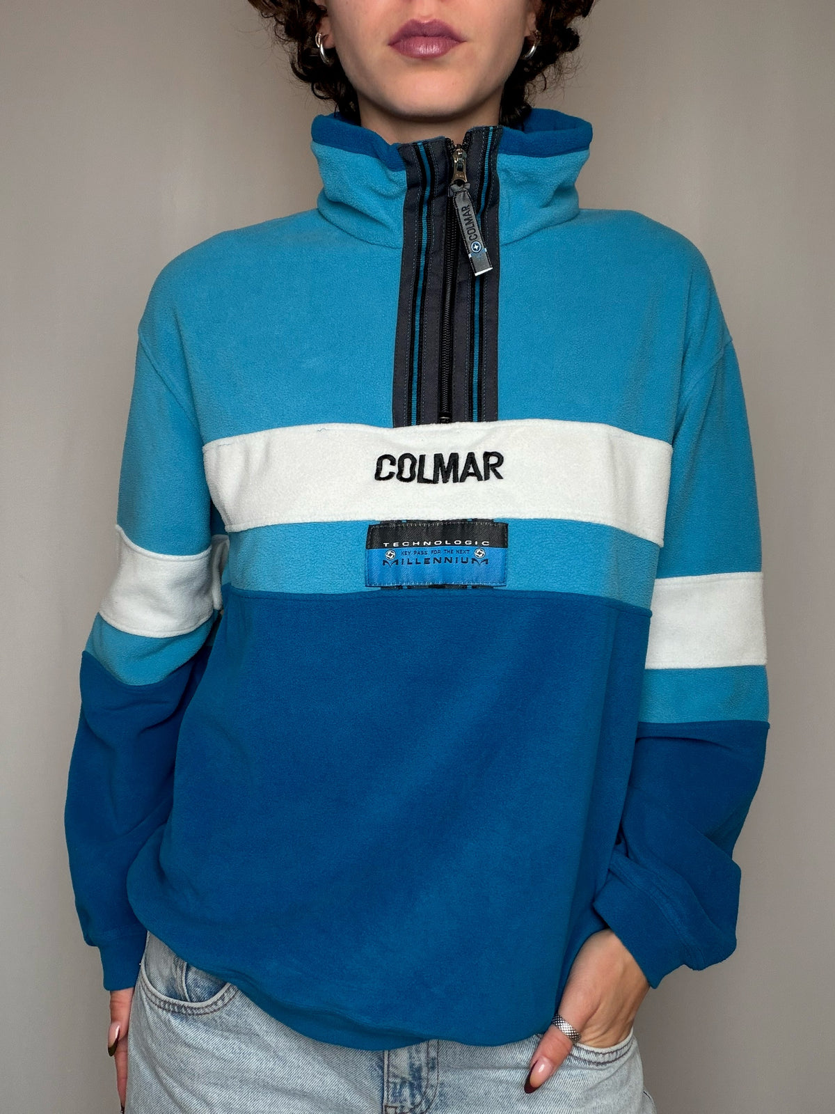 Polaire bleue Colmar M vintage