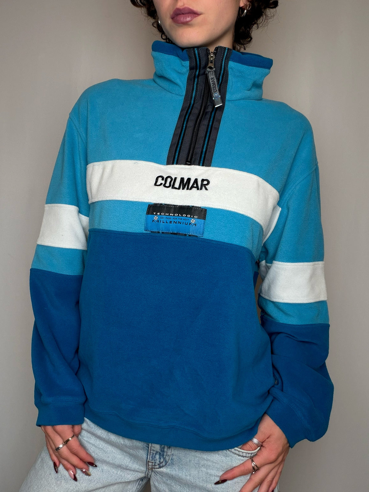 Polaire bleue Colmar M vintage