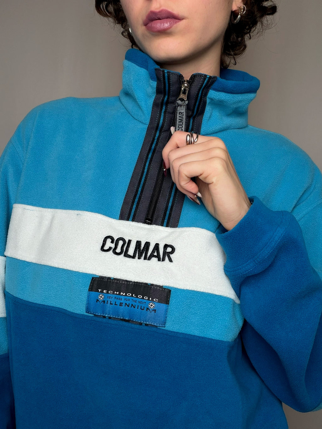 Polaire bleue Colmar M vintage
