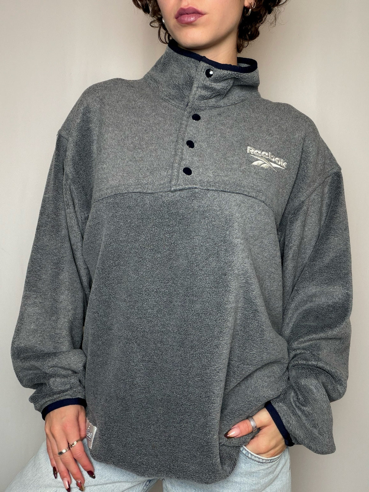 Polaire grise Reebok L vintage