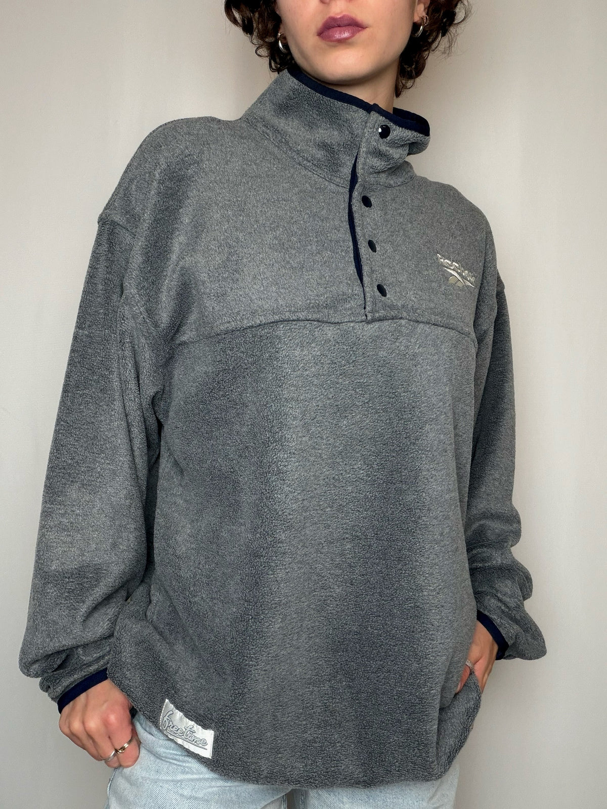 Polaire grise Reebok L vintage