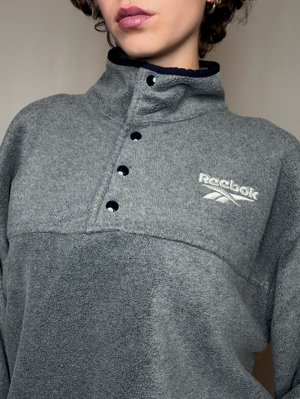 Polaire grise Reebok L vintage