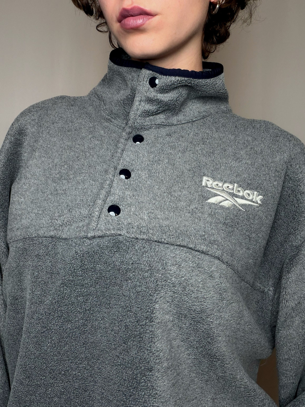 Polaire grise Reebok L vintage