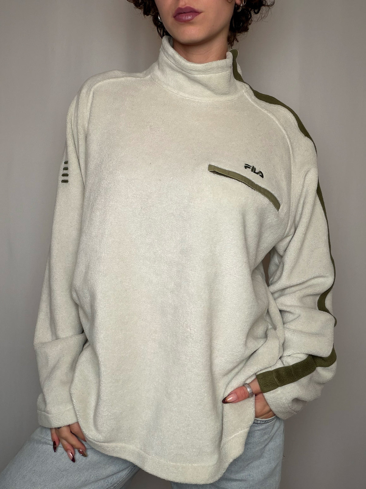 Polaire crème Fila XL vintage