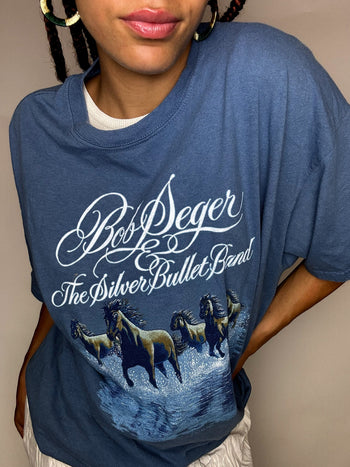 Tee shirt bleu BOB SEGER XL vintage