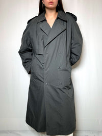 Trench épais gris XL vintage