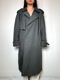 Trench épais gris XL vintage