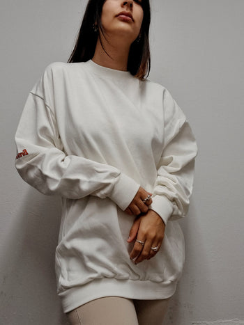 Pull vintage blanc basic oversized L