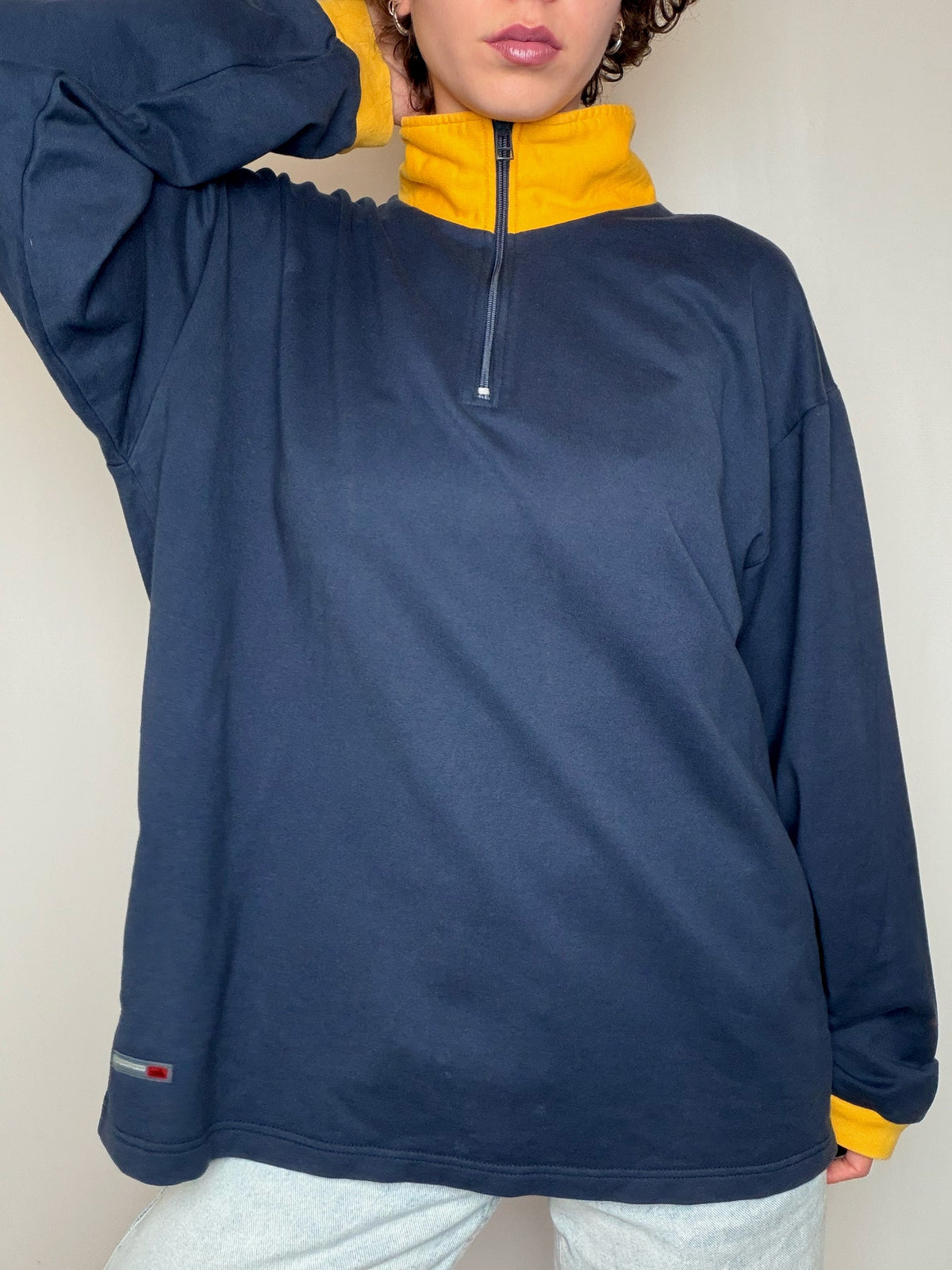 Sweat bicolore Asics XL vintage