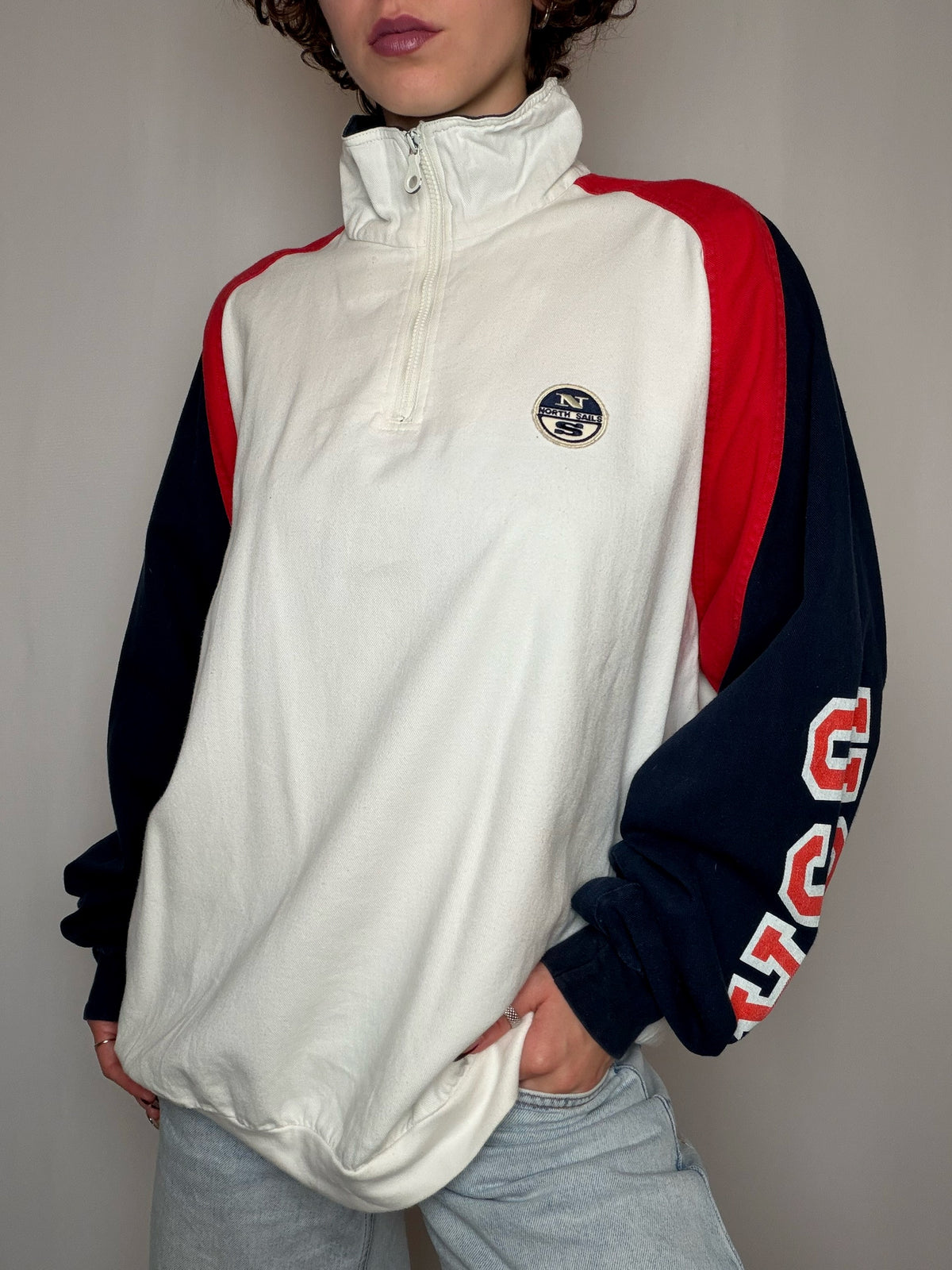 Sweat bicolore XXL vintage