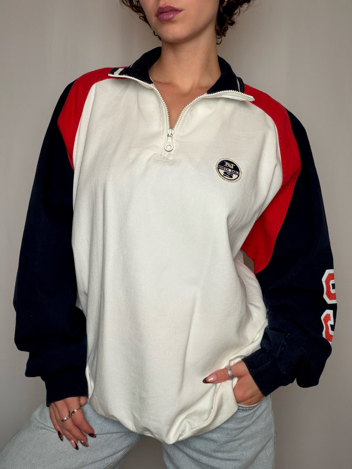 Sweat bicolore XXL vintage