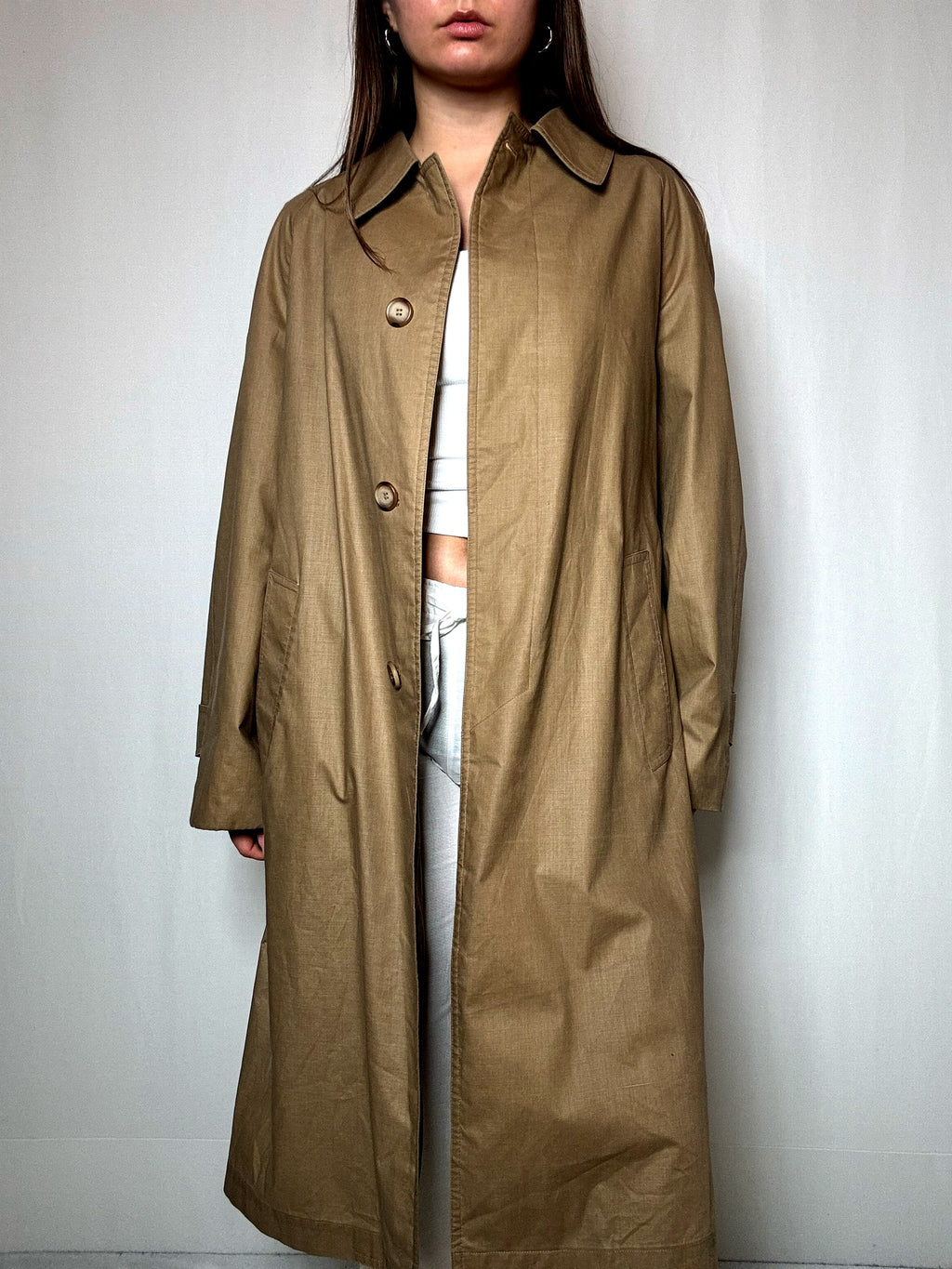 Vintage beige light trench coat M/L