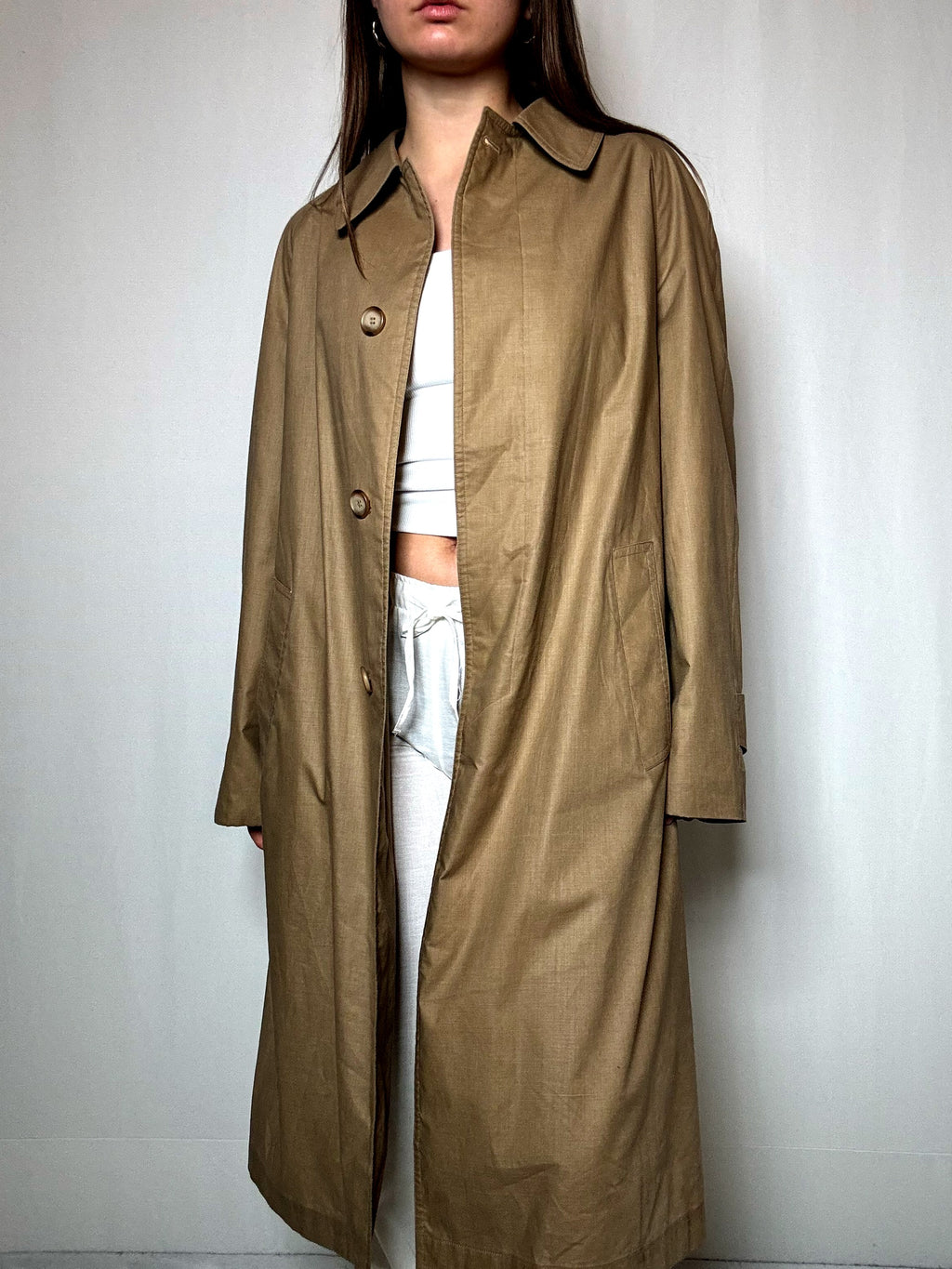 Vintage beige light trench coat M/L