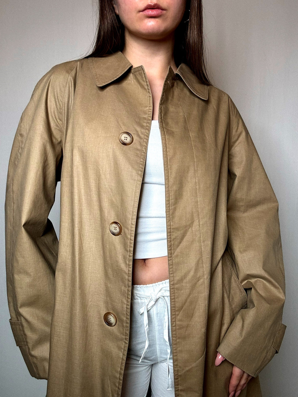 Vintage beige light trench coat M/L