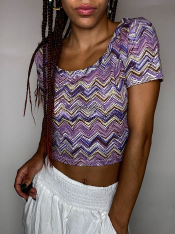 Crop top imprimé S vintage
