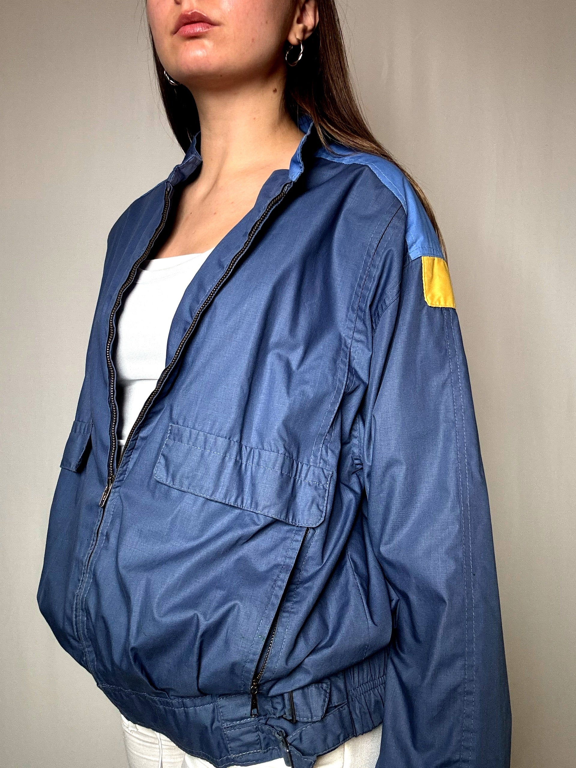 Leichte Bomberjacke blau L Vintage